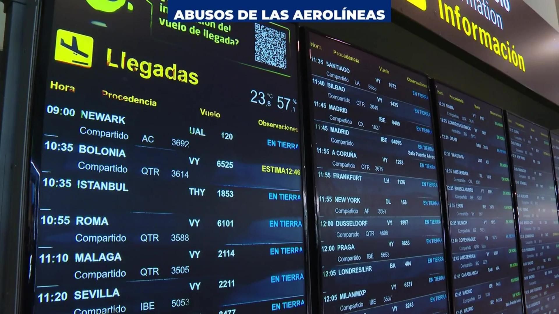 Pantallas con información de vuelos en el aeriopuerto de Adolfo Suárez Madrid Barajas