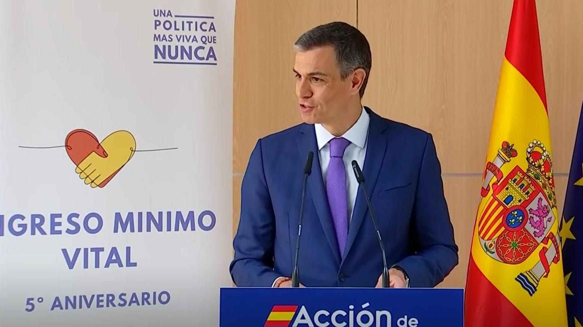 Pedro Sánchez en un acto este jueves 29 de mayo