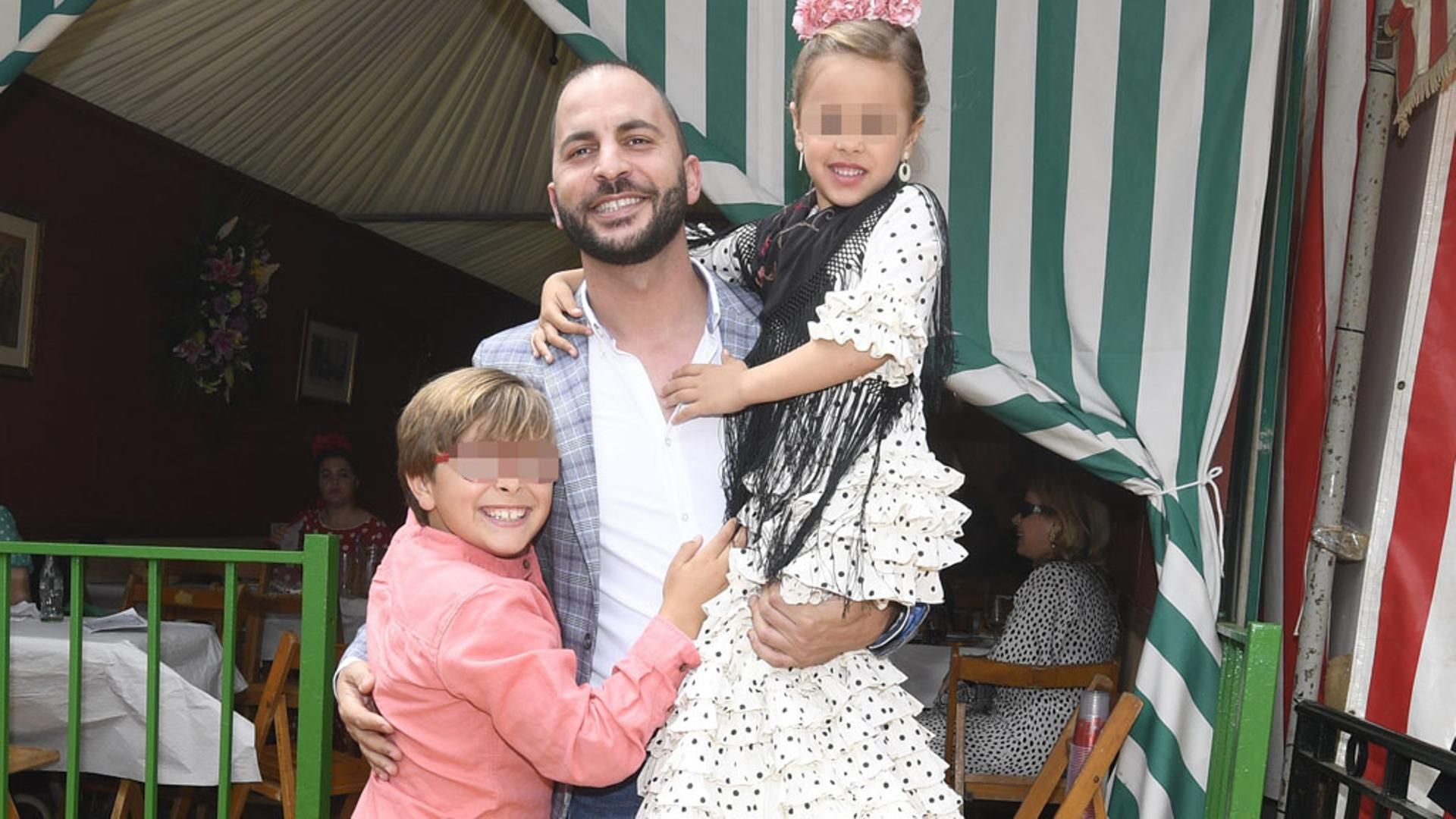 Antonio Tejado, junto a su descendencia, en una imagen de 2019