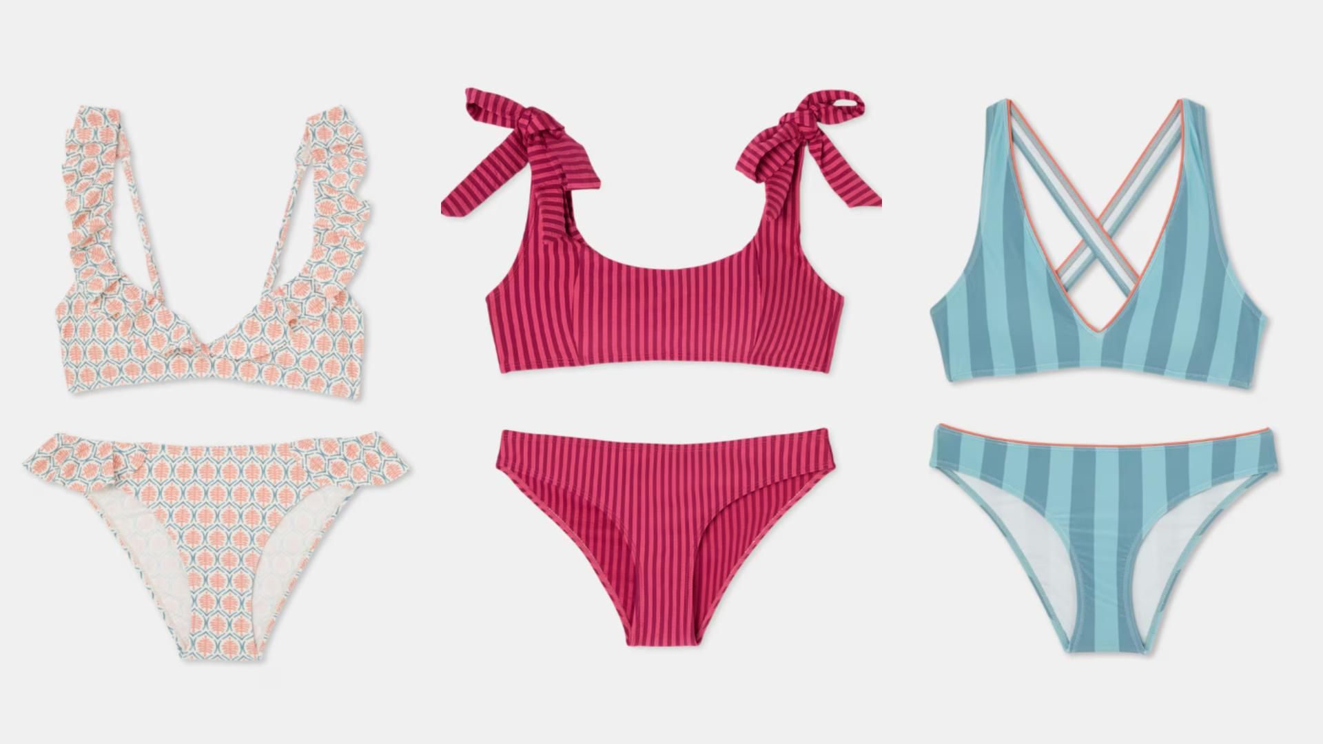 Bikinis de Hipercor, cada uno 19 euros, en un montaje de fotos