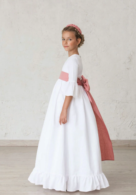 Vestido de Primera Comunión con lazada