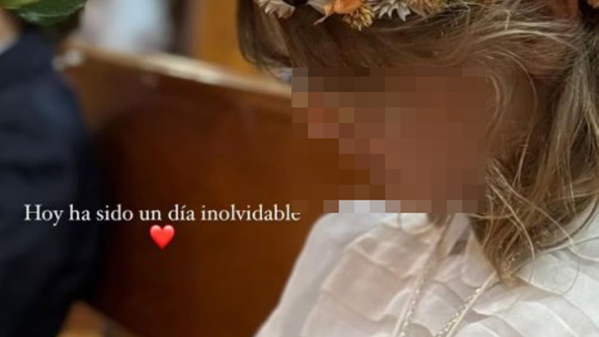 Aru, nieta de Emilio Aragón en su primera comunión
