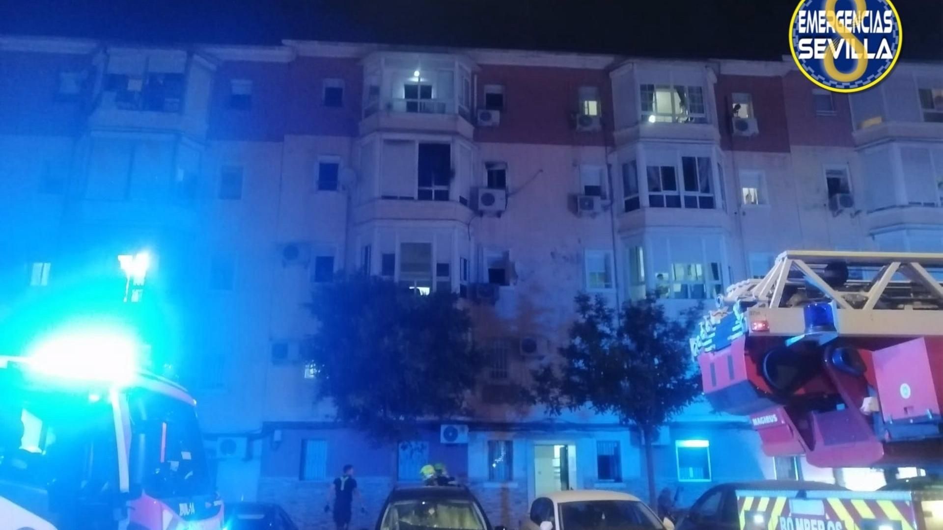 Imagen del bloque incendiado