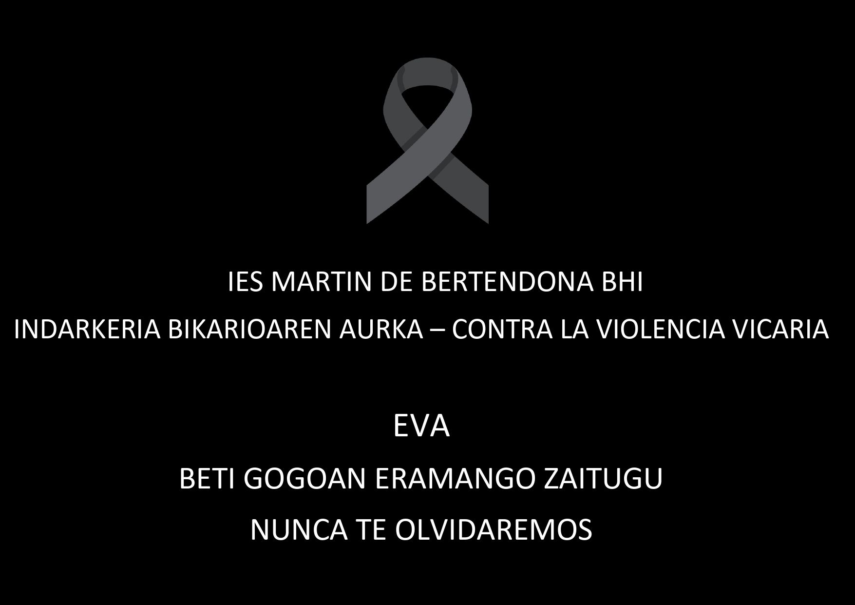 La imagen publicada por el IES Martín de Bertendona BHI condenando el crimen de Eva en Bilbao