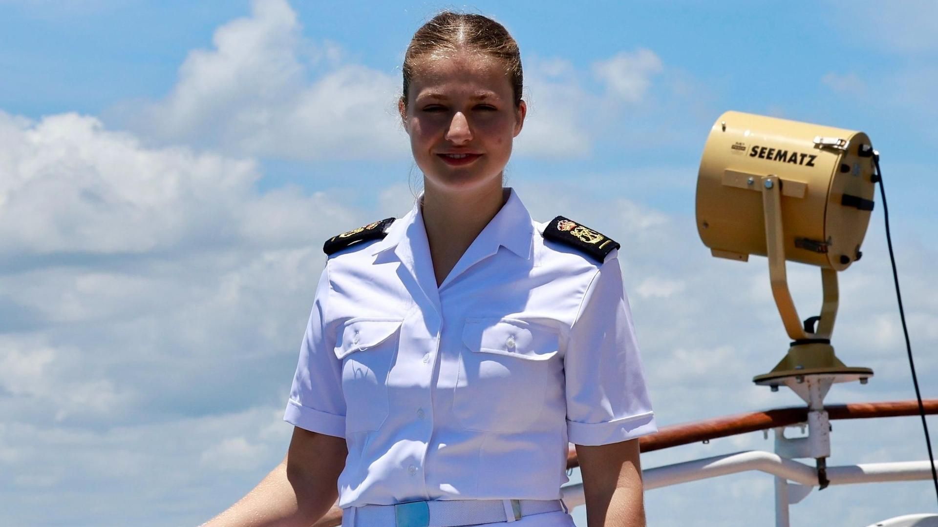 Leonor en la cubierta de Elcano.