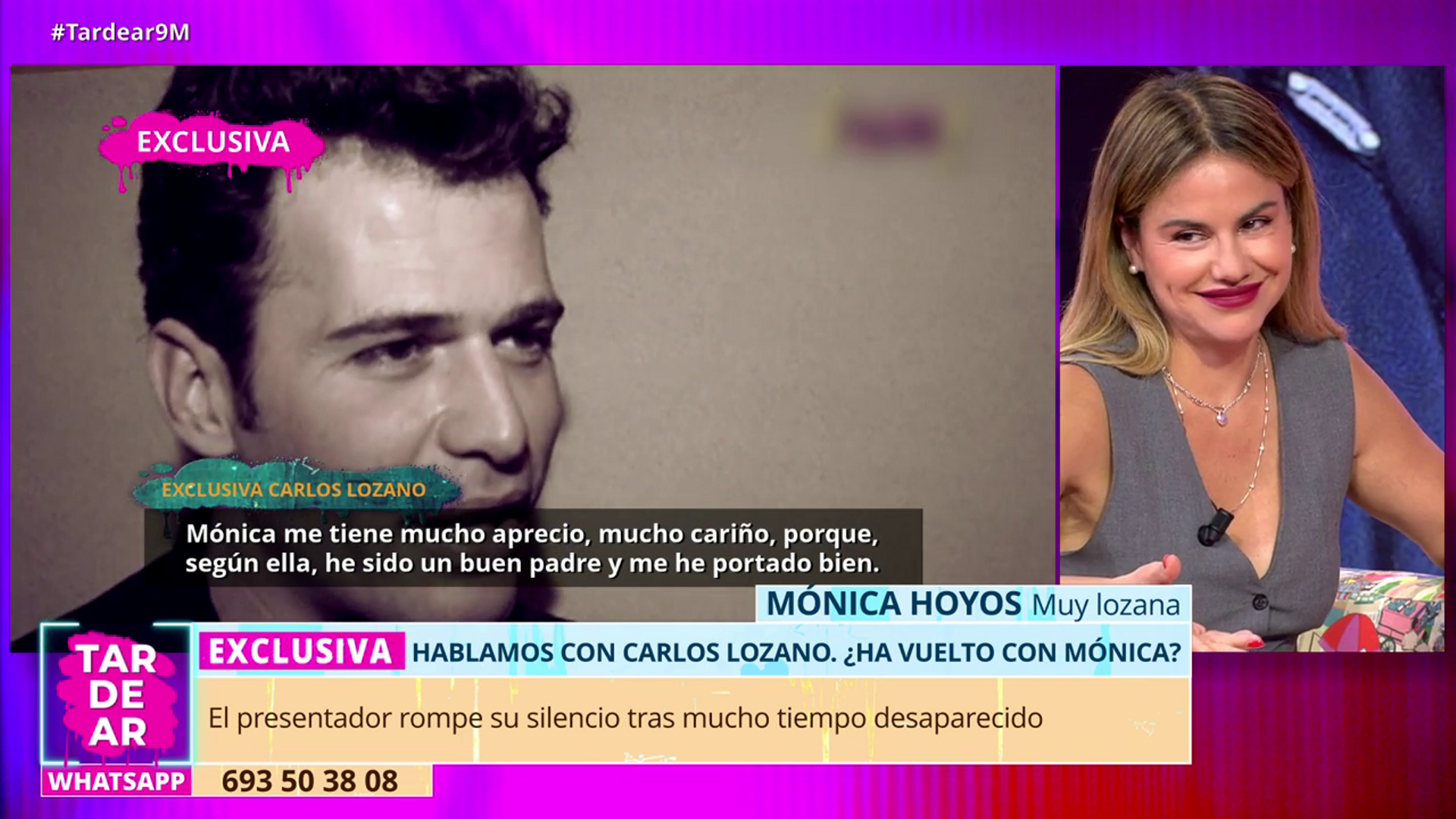 Carlos Lozano desvela cómo es su relación actual con Mónica Hoyos: "Las segundas partes son terribles"