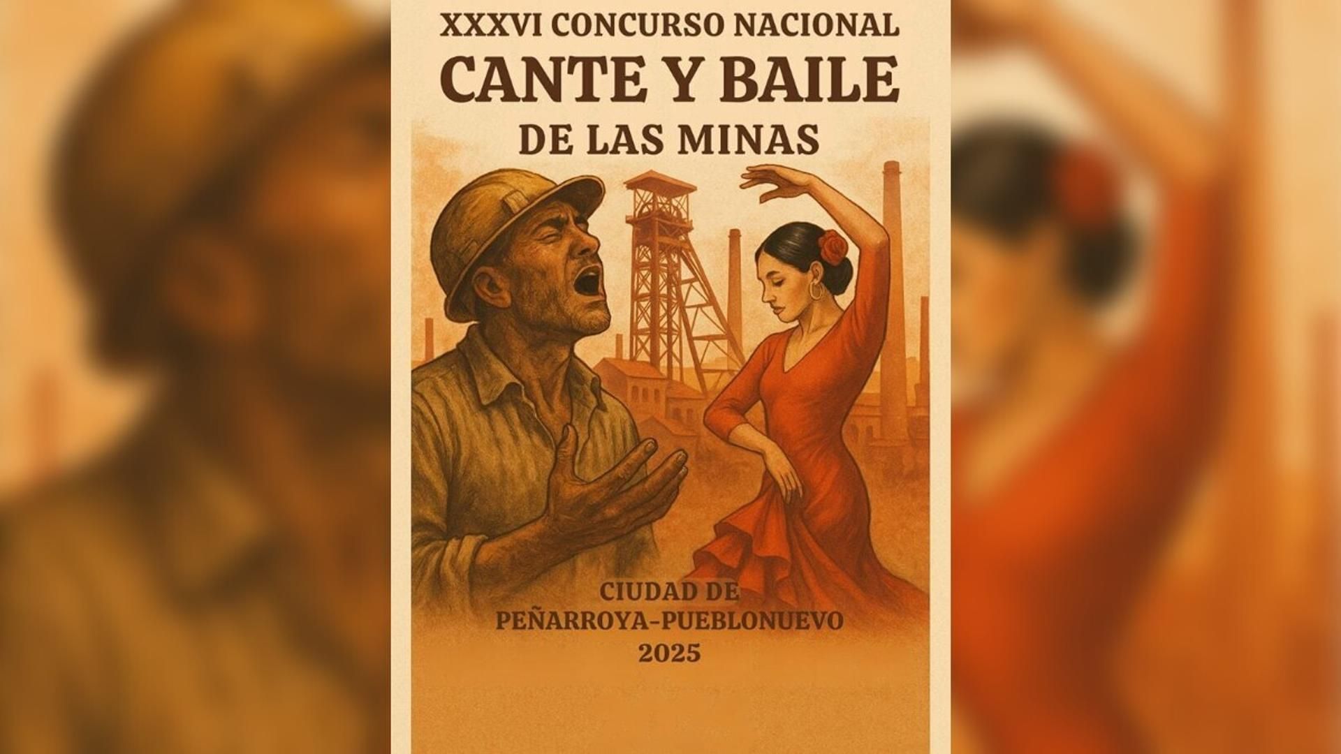 Cartel ganador del XXXVI Concurso Nacional de Cante y Baile de las Minas de Peñarroya-Pueblonuevo, en Córdoba Cartel ganador del XXXVI Concurso Nacional de Cante y Baile de las Minas de Peñarroya-Pueblonuevo, en Córdoba
