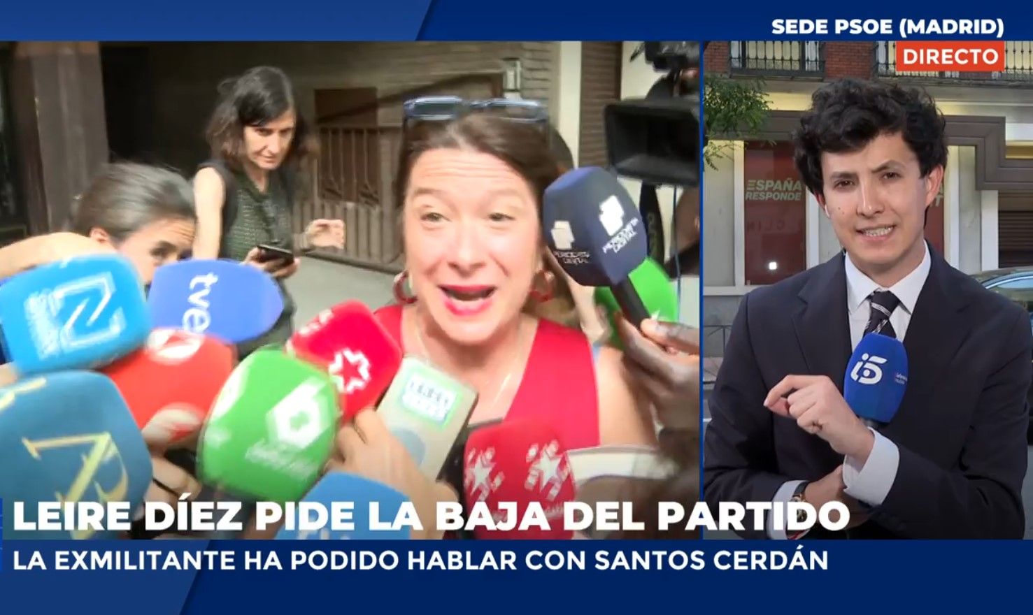 Leire Díez pide la baja voluntaria del PSOE y mantiene un "breve encuentro" con Cerdán: "El partido no investigará"