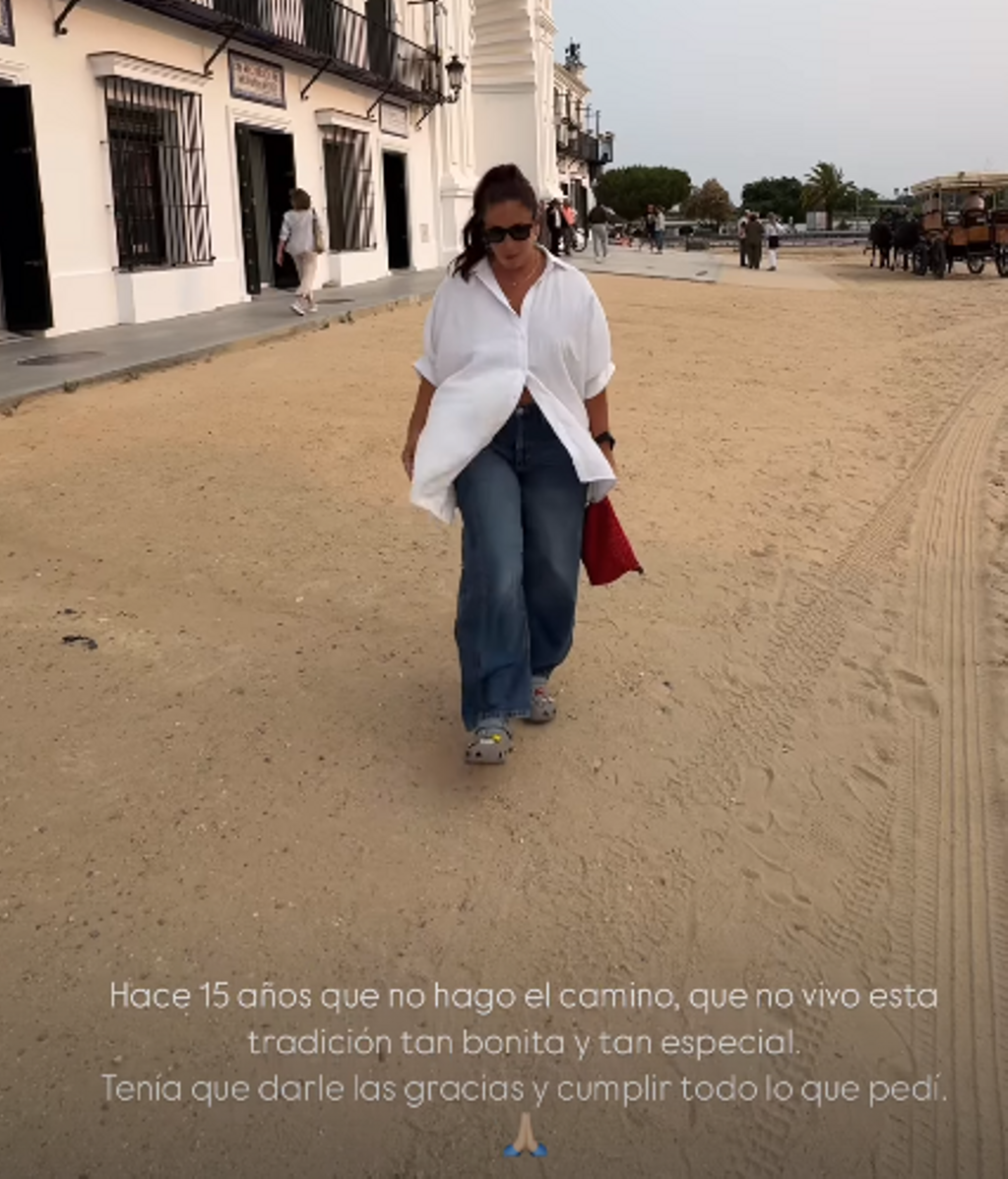 Anabel Pantoja, a punto de comenzar la peregrinación del Rocío 2025