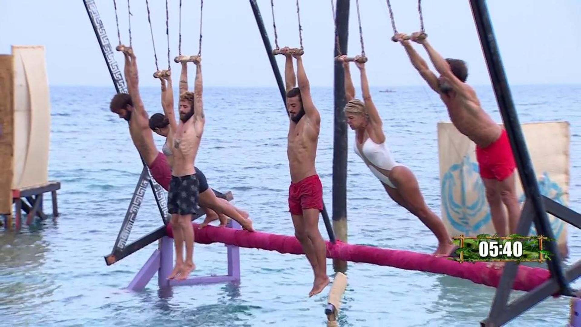 Los supervivientes durante la prueba de líder