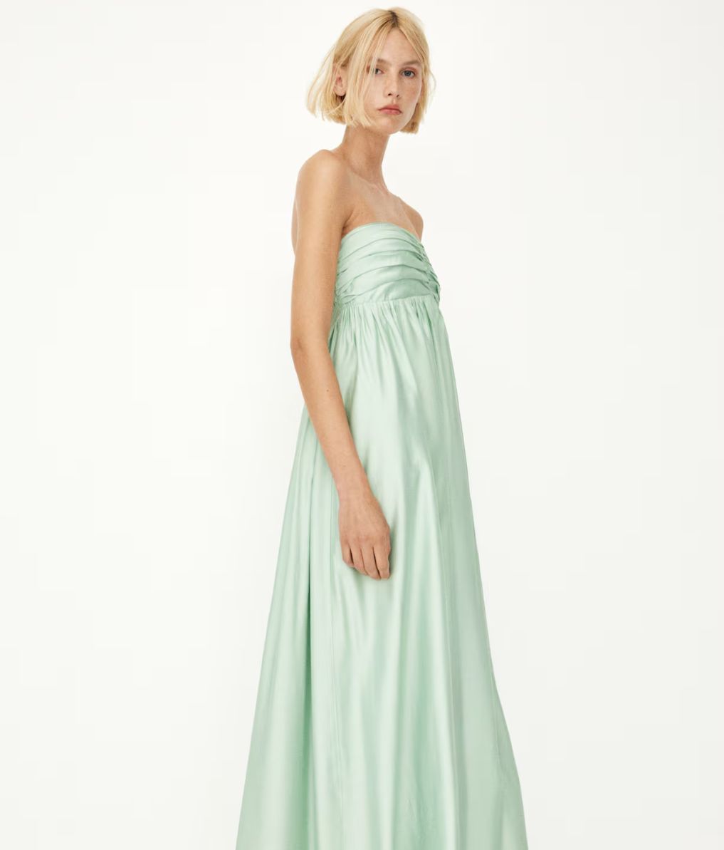 Vestido bandeau plisado – H&M
