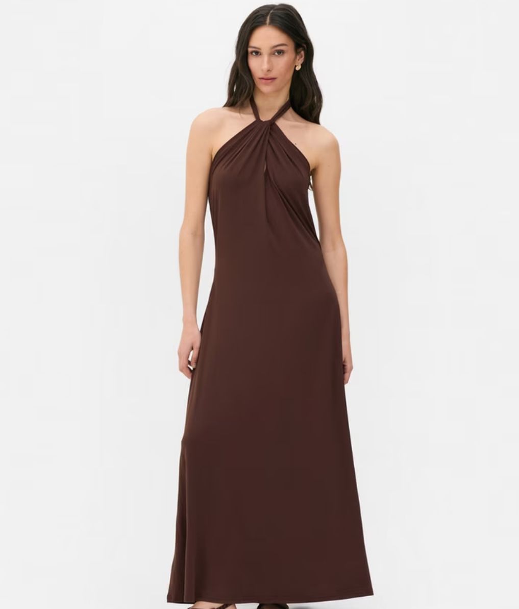 Vestido largo con escote halter – Primark