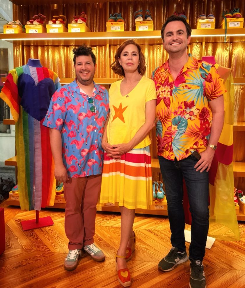 Ágatha Ruiz de la Prada junto a Fede Arias y Borja Barrera en su taller