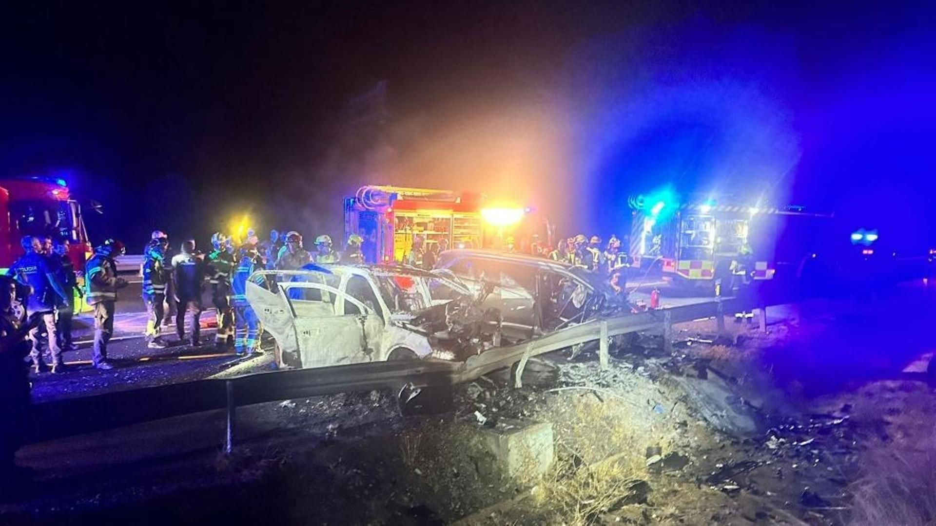 Brutal accidente de tráfico en la AP-7 en Torremolinos, Málaga