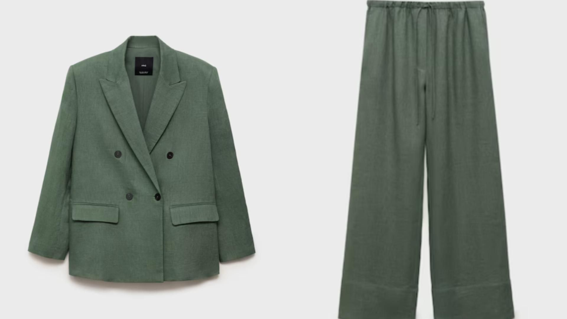 EL nuevo traje de Mango de la reina Letizia, en un montaje de fotos
