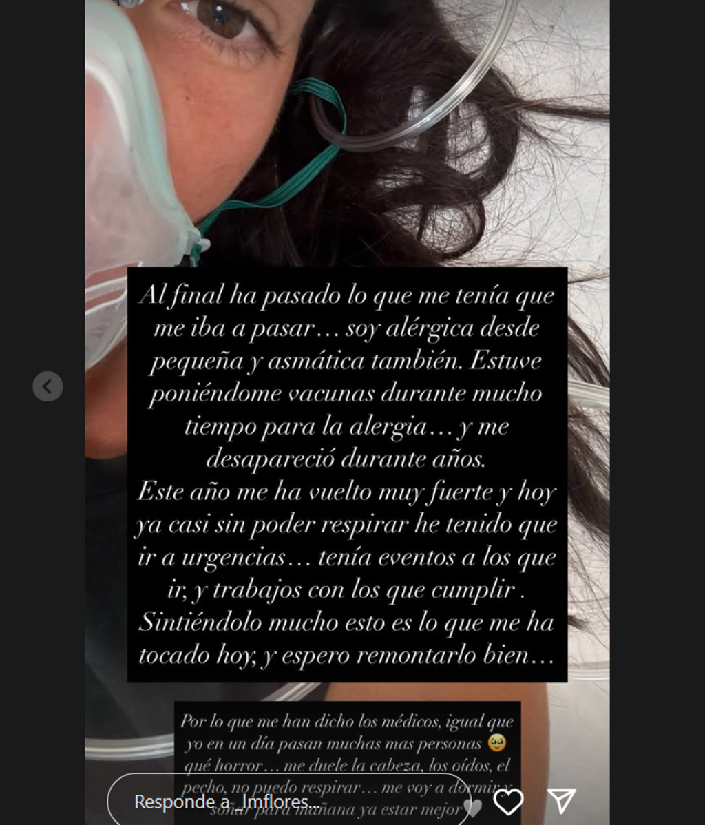 Laura Matamoros, tras acudir al hospital