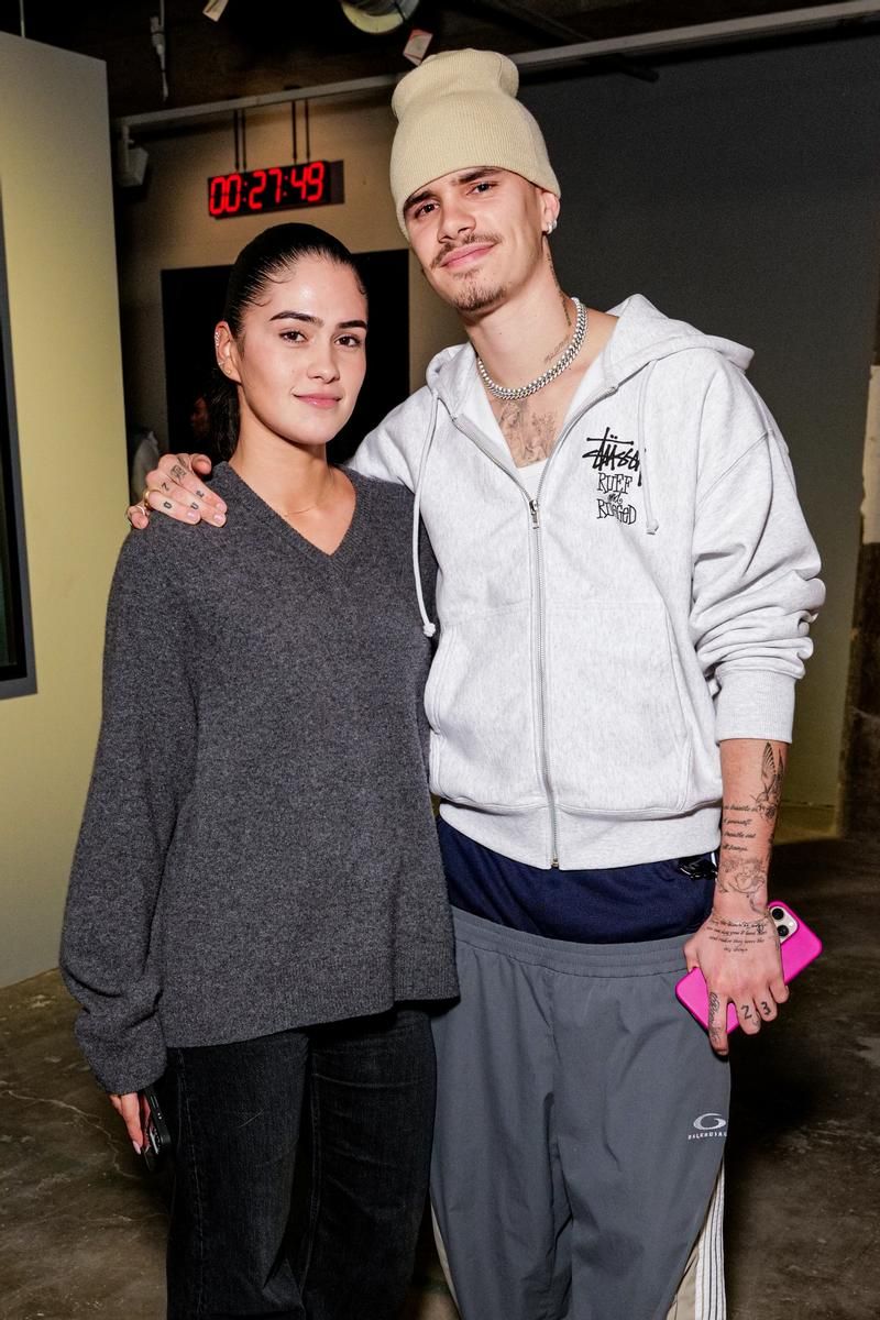 Romeo Beckham y Kim Turnbull, hace unos meses