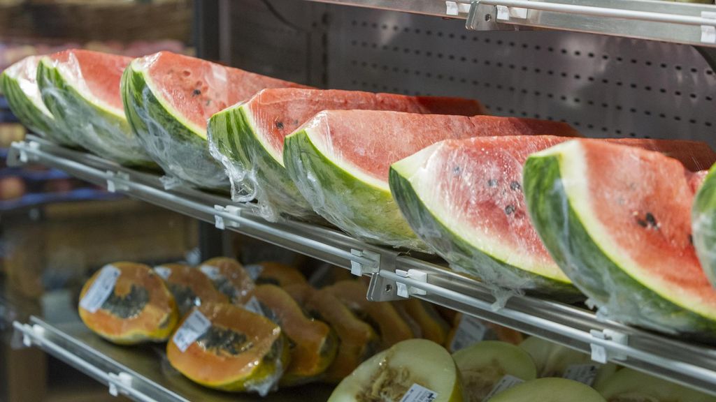 Sandías cortadas a la venta