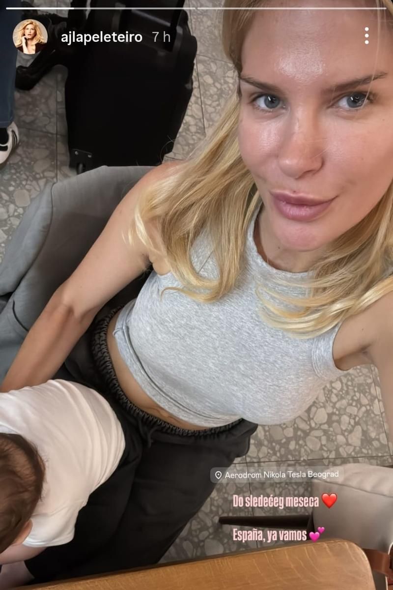 Ajla Peleteiro, de camino a España con su hijo pequeño