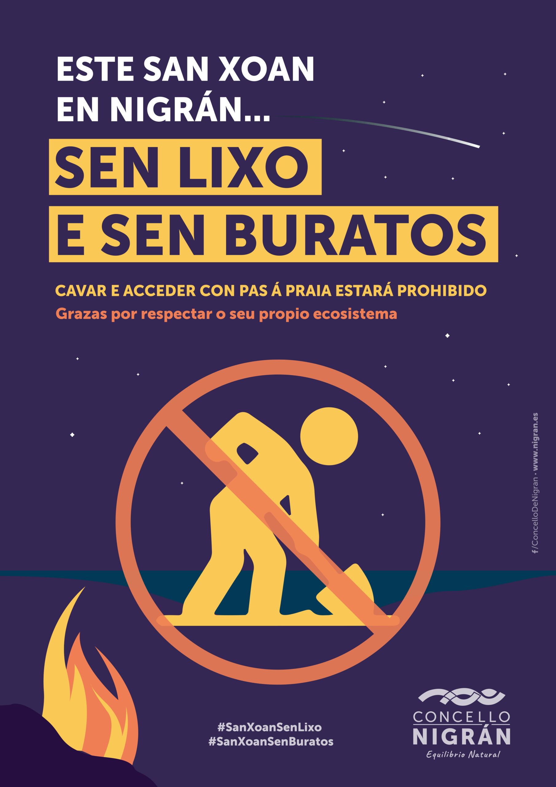 Cartel de la campaña de San Xoan en Nigrán, promovida por el Concello