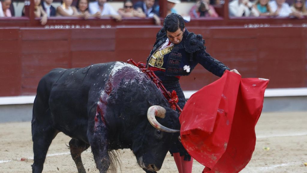 El diestro Morante de la Puebla en la faena a su segundo toro durante la Corrida de la Beneficencia, broche de oro a la temporada de San Isidro