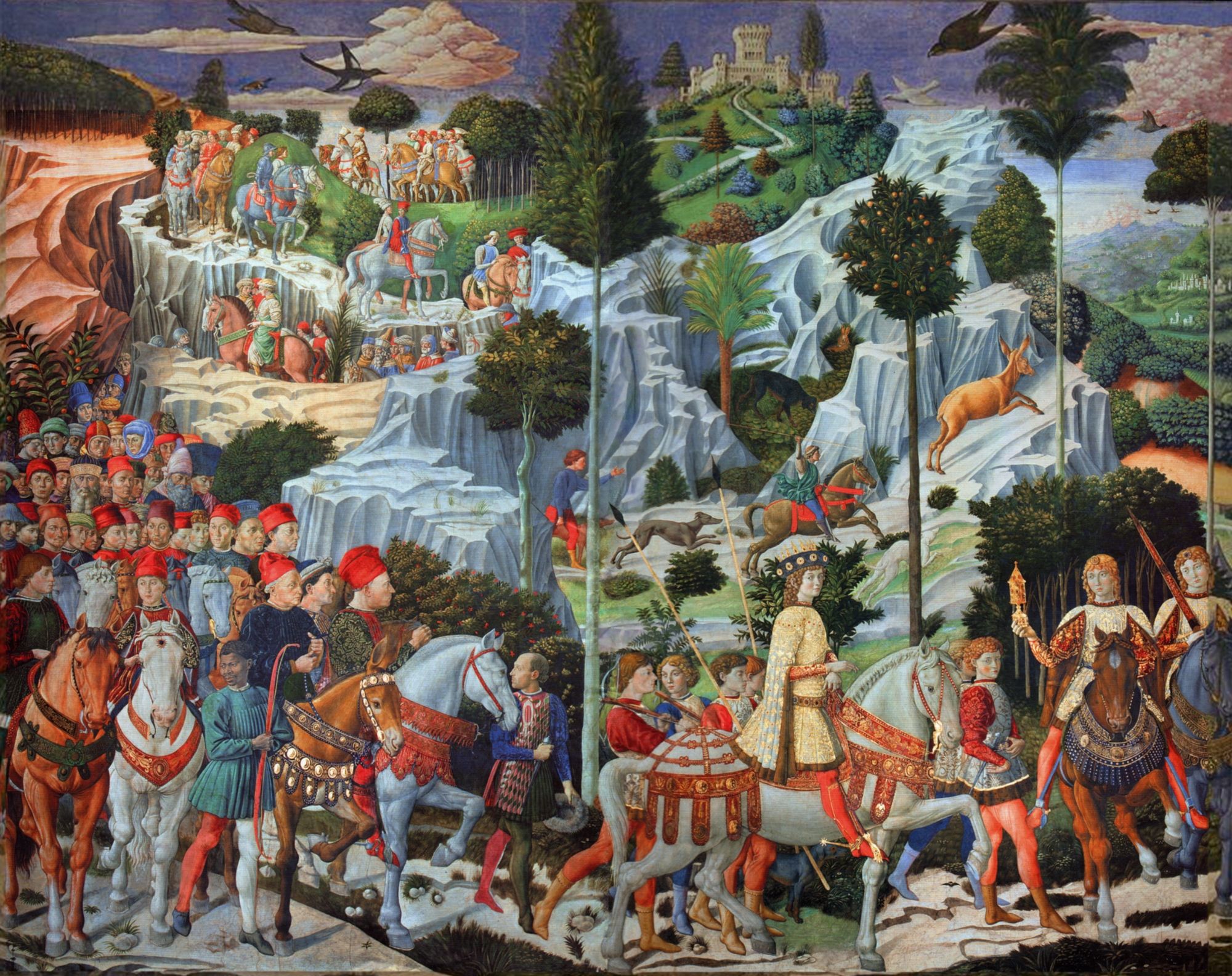 Fresco de la Capilla de los Reyes Magos en el Palazzo Medici Ricardi