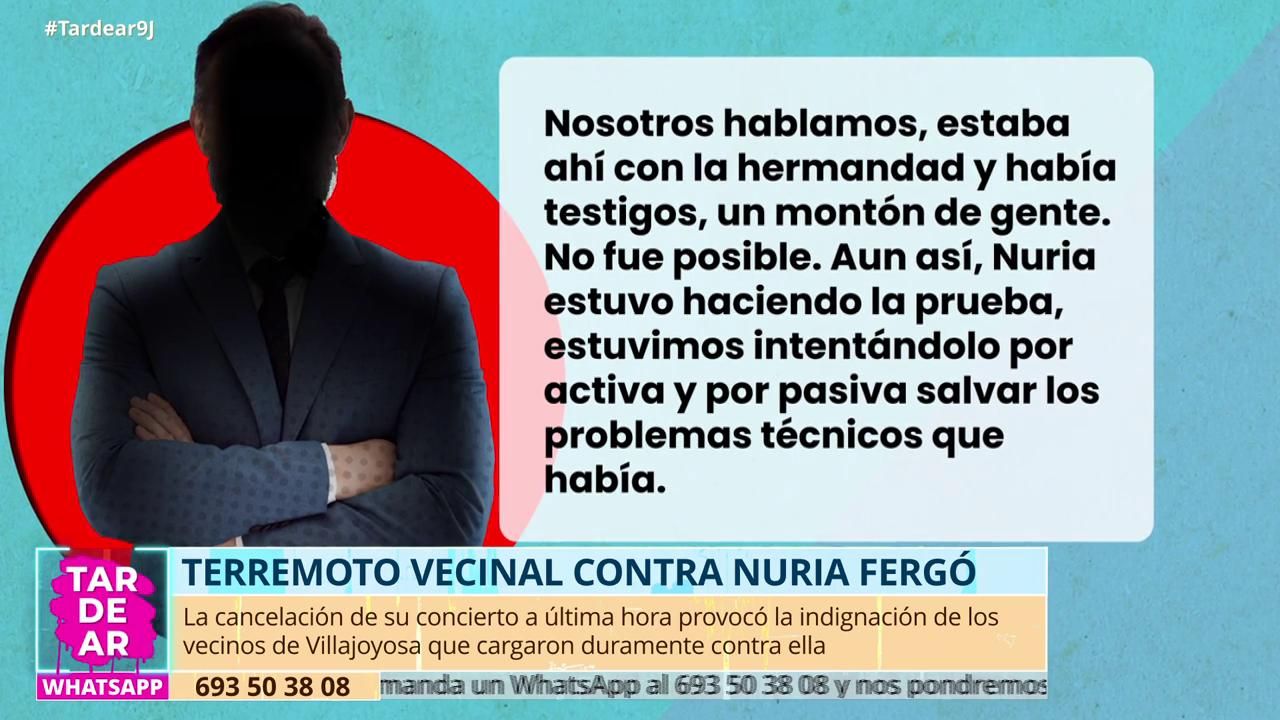 'Tardear' habla con el representante de Nuria Fergó