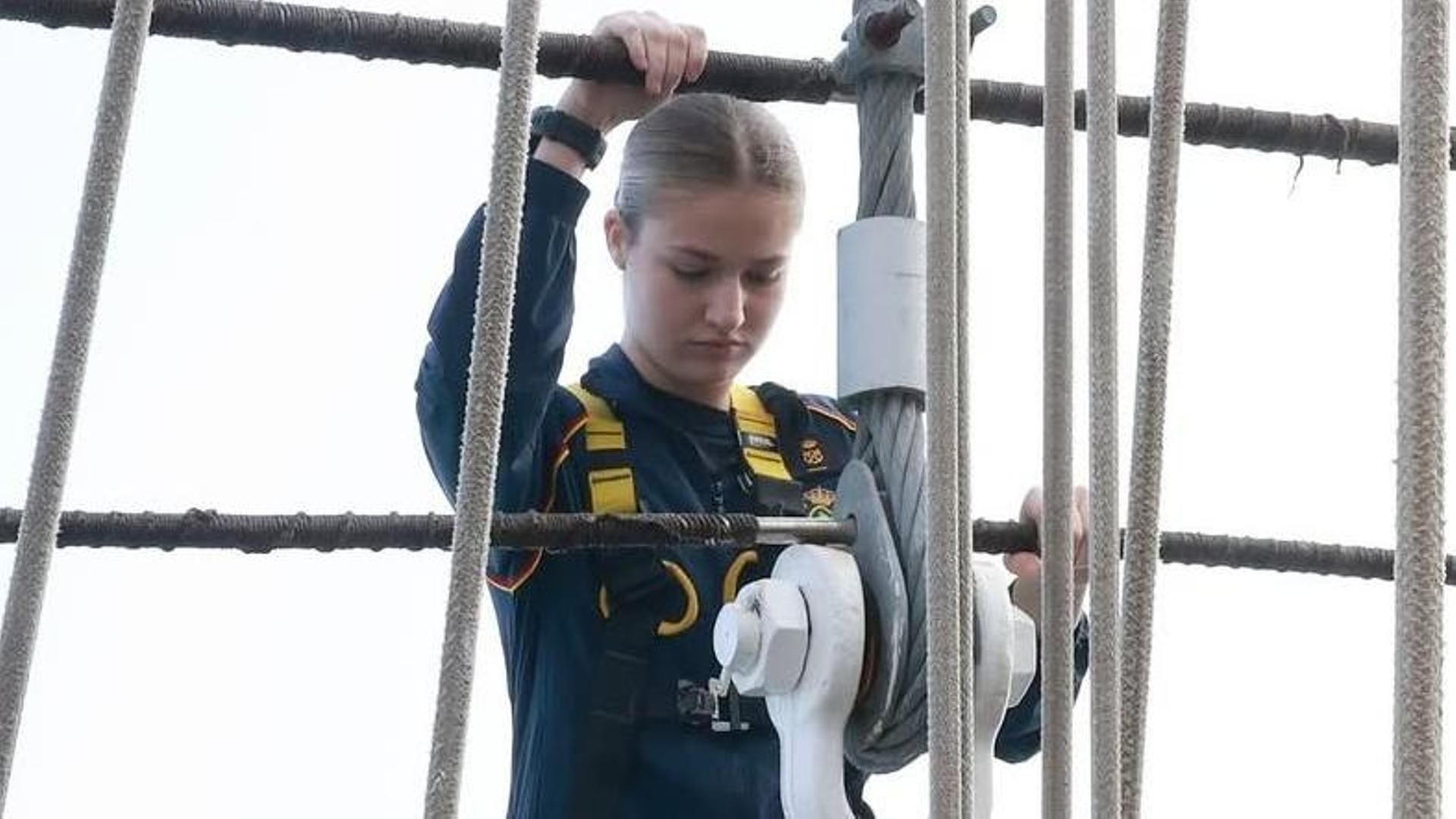 La princesa Leonor en el buque.