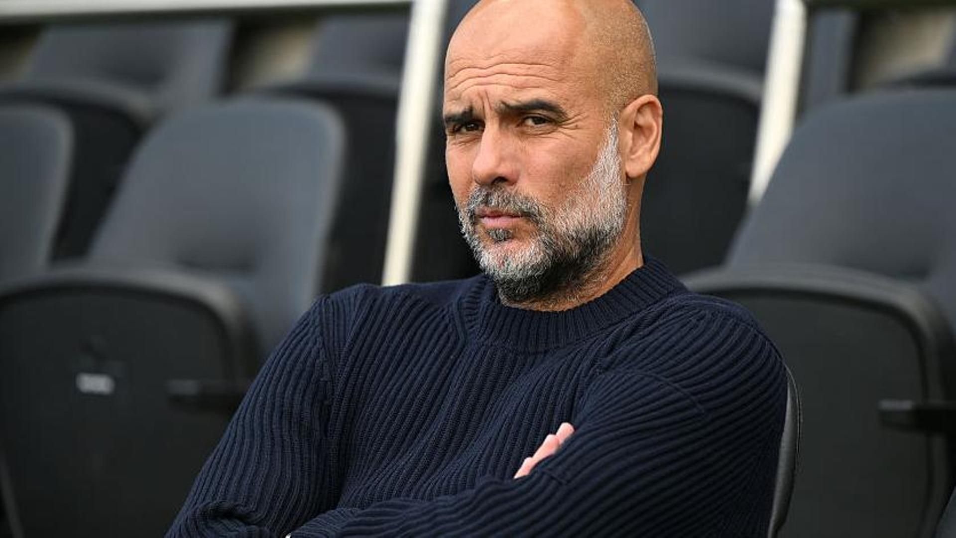 Pep Guardiola durante un partido de la Premier League en mayo de 2025.