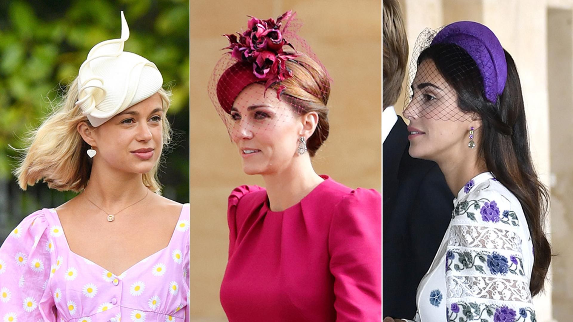 Amelia Windsor, Kate Middleton y Sassa de Osma con tocados Amelia Windsor, Kate Middleton y Sassa de Osma con tocados