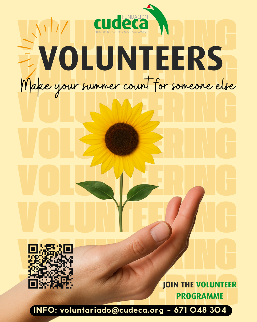 Cartel de la campaña de voluntariado de verano