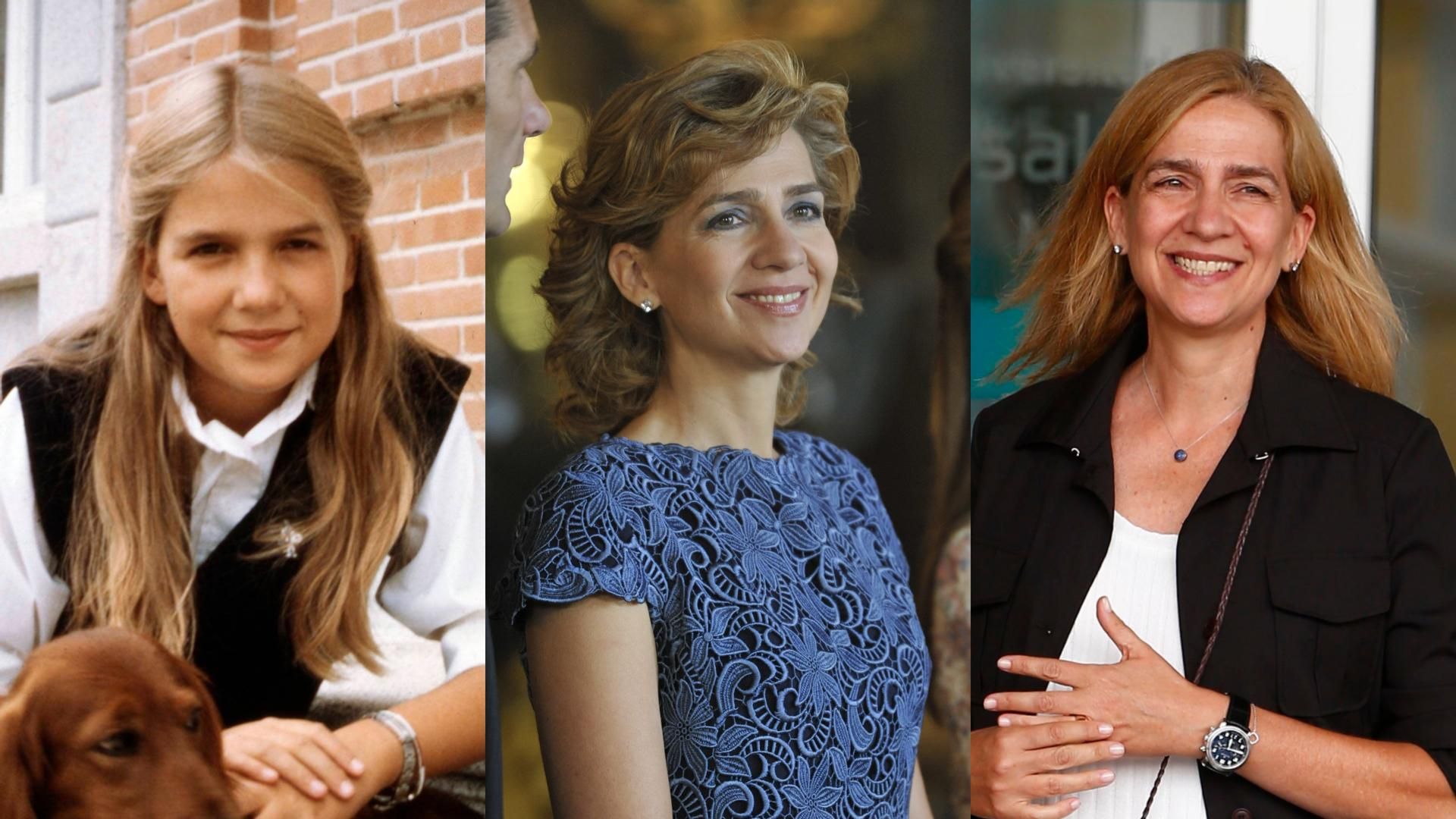 Infanta Cristina con diferentes cortes de cabello, en un montaje de fotos