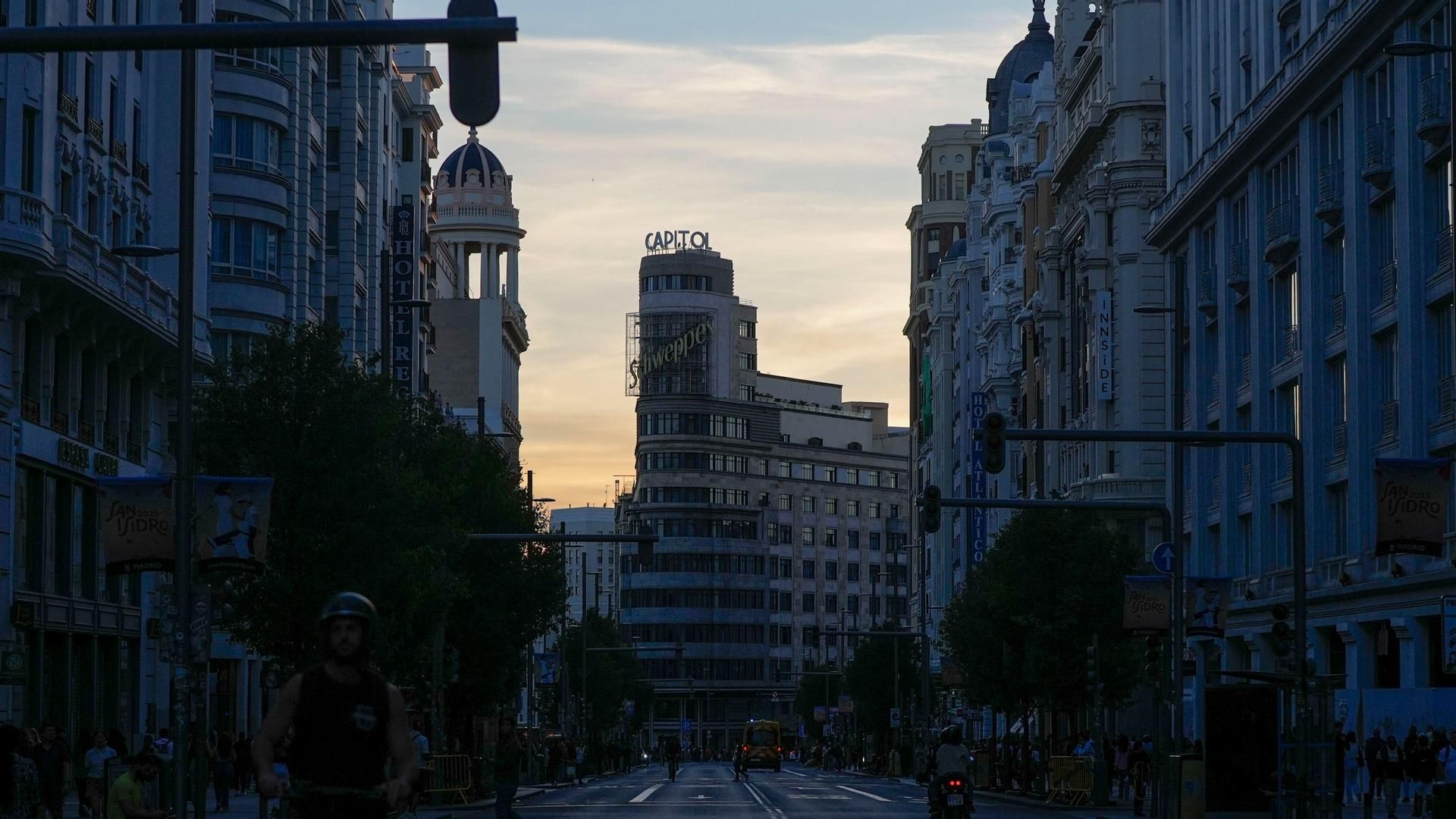 Gran Vía de Madrid, el 28 de abril de 2025
