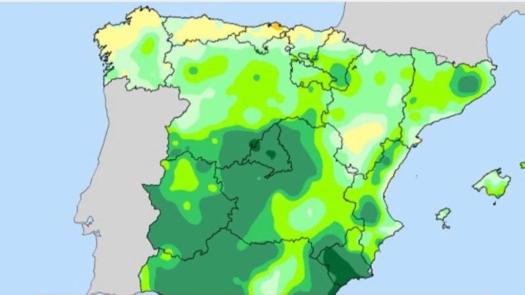 Mapa lluvias primavera 2025