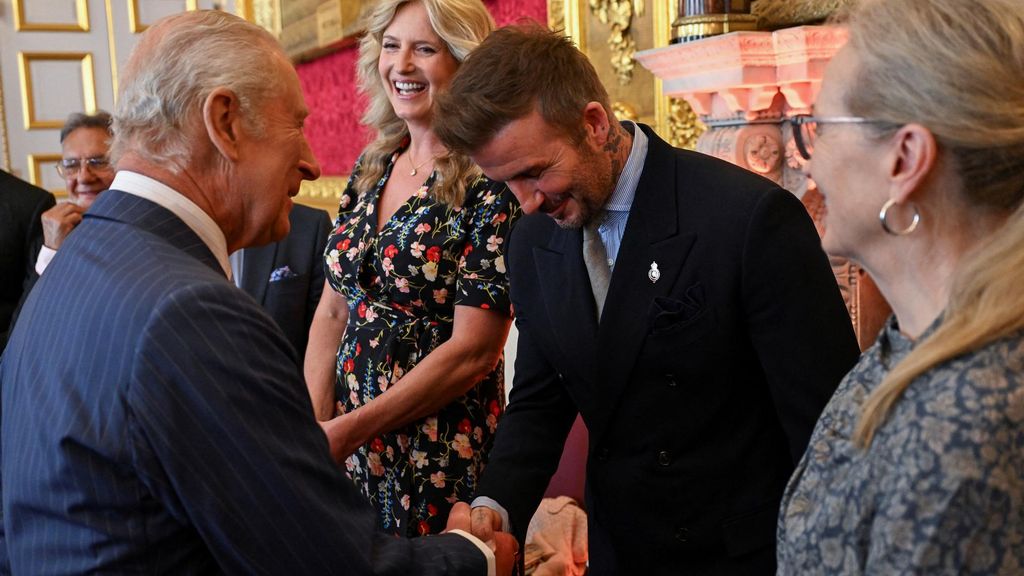 David Beckham con el rey Carlos III