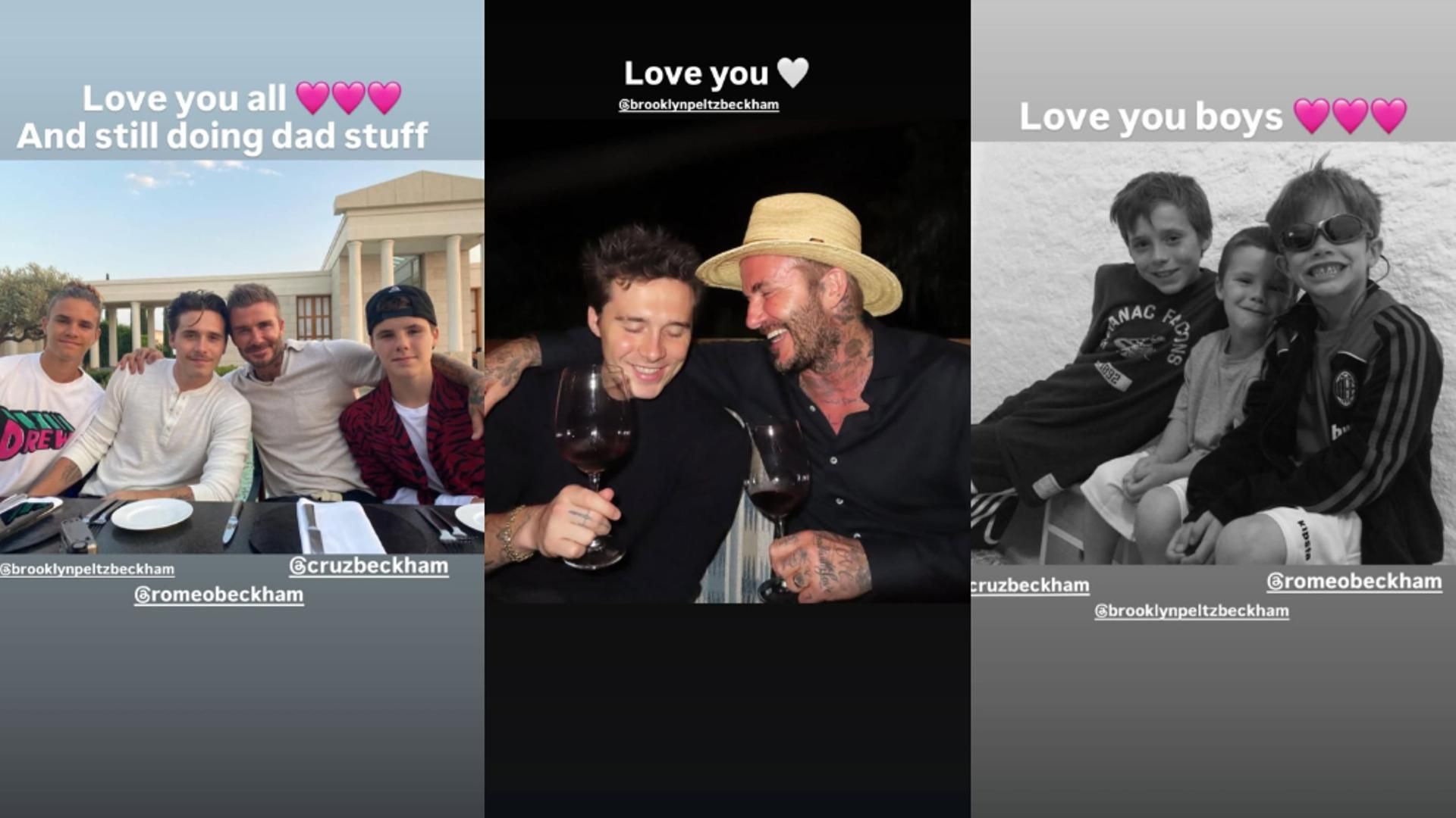 Algunos de los mensajes que David Beckham ha dedicado a sus hijos