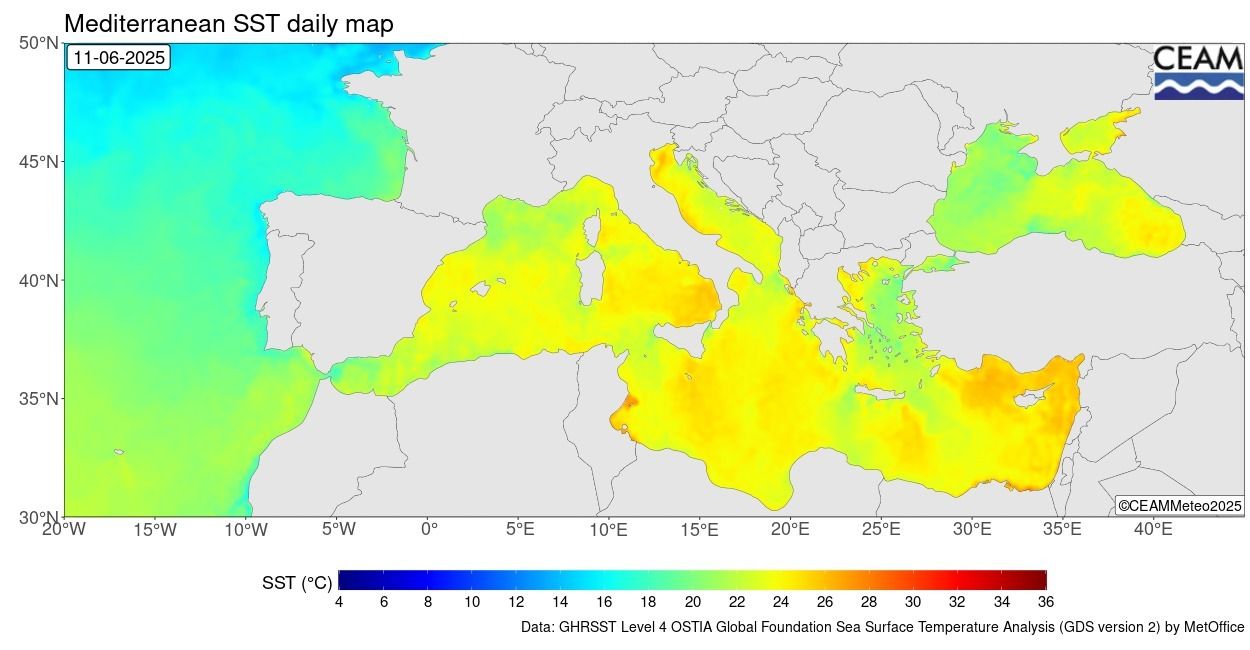 Mapa tempratura del mar