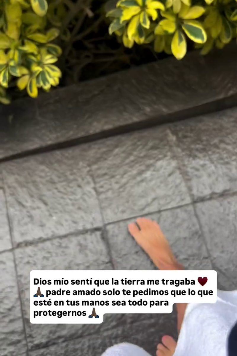 Miriam Saavedra sale a la calle con lo puesto tras sufrir el terremoto de Lima