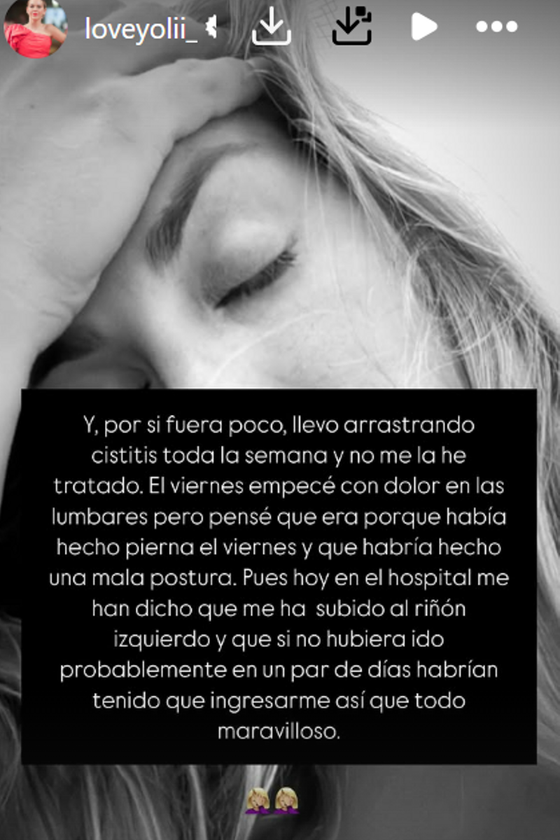 Yoli comparte su diagnóstico médico con sus seguidores