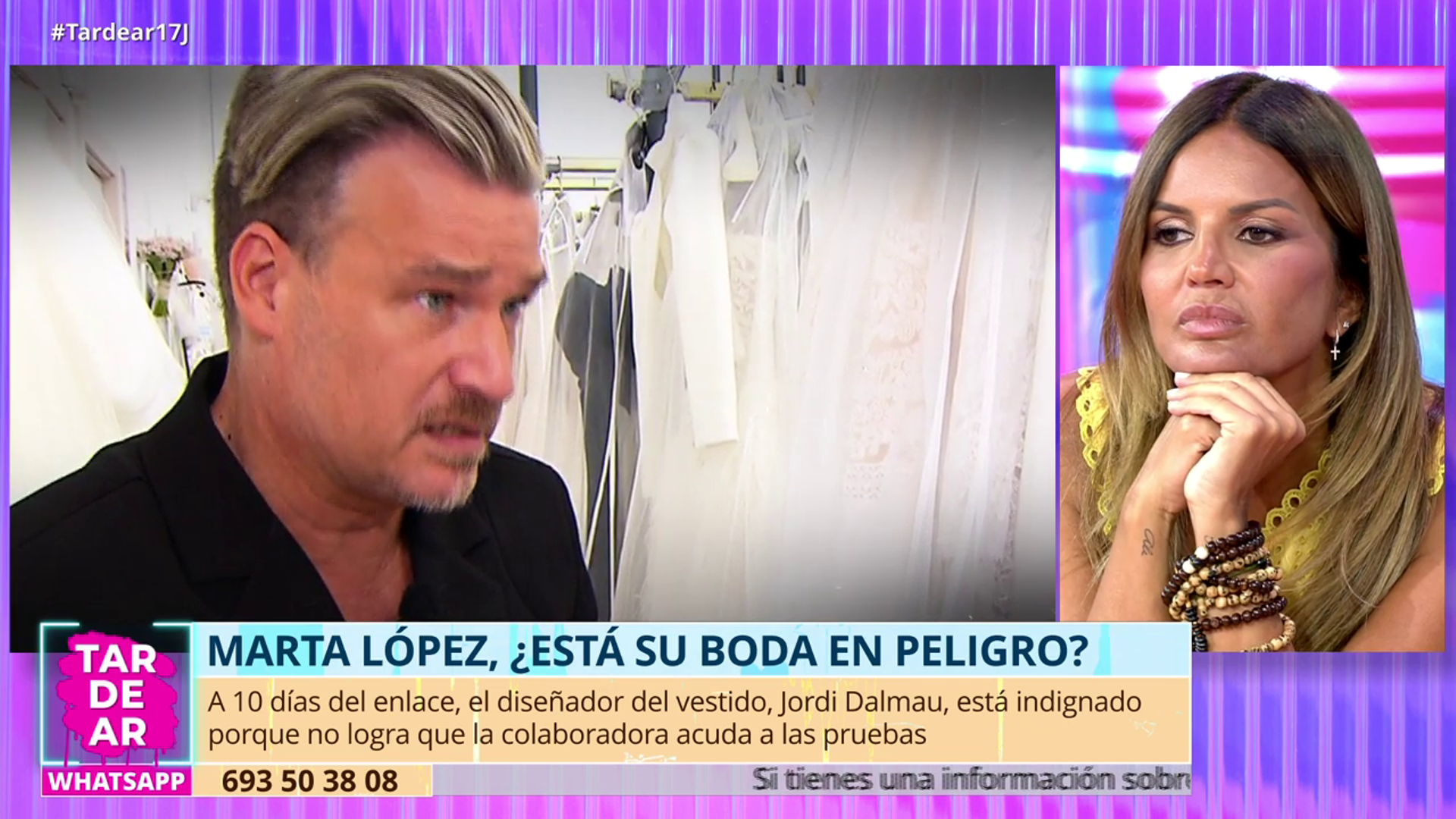 Jordi Dalmau, diseñador del vestido de novia de Marta López