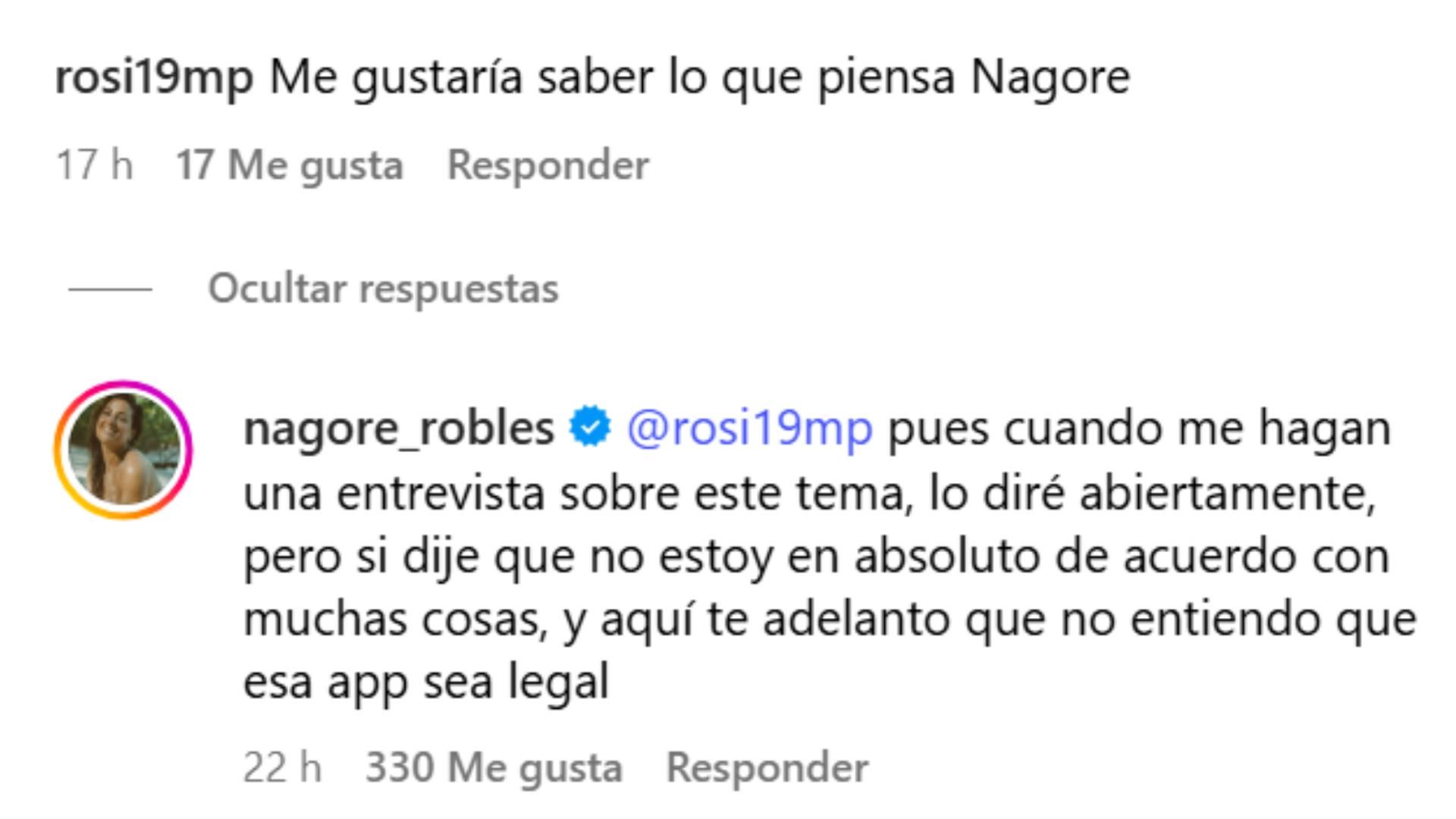La respuesta de Nagore Robles