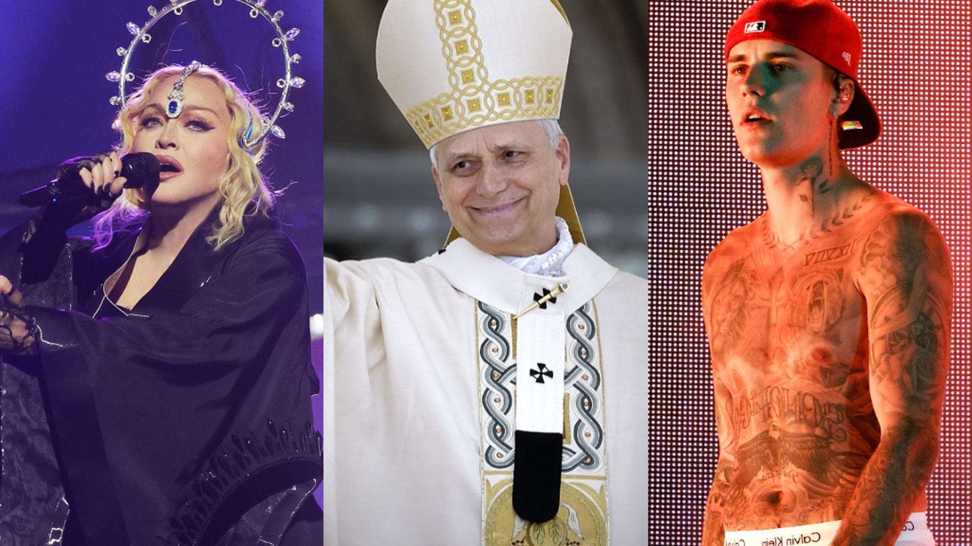 Madonna, el papa y Justin Bieber Madonna, el papa y Justin Bieber