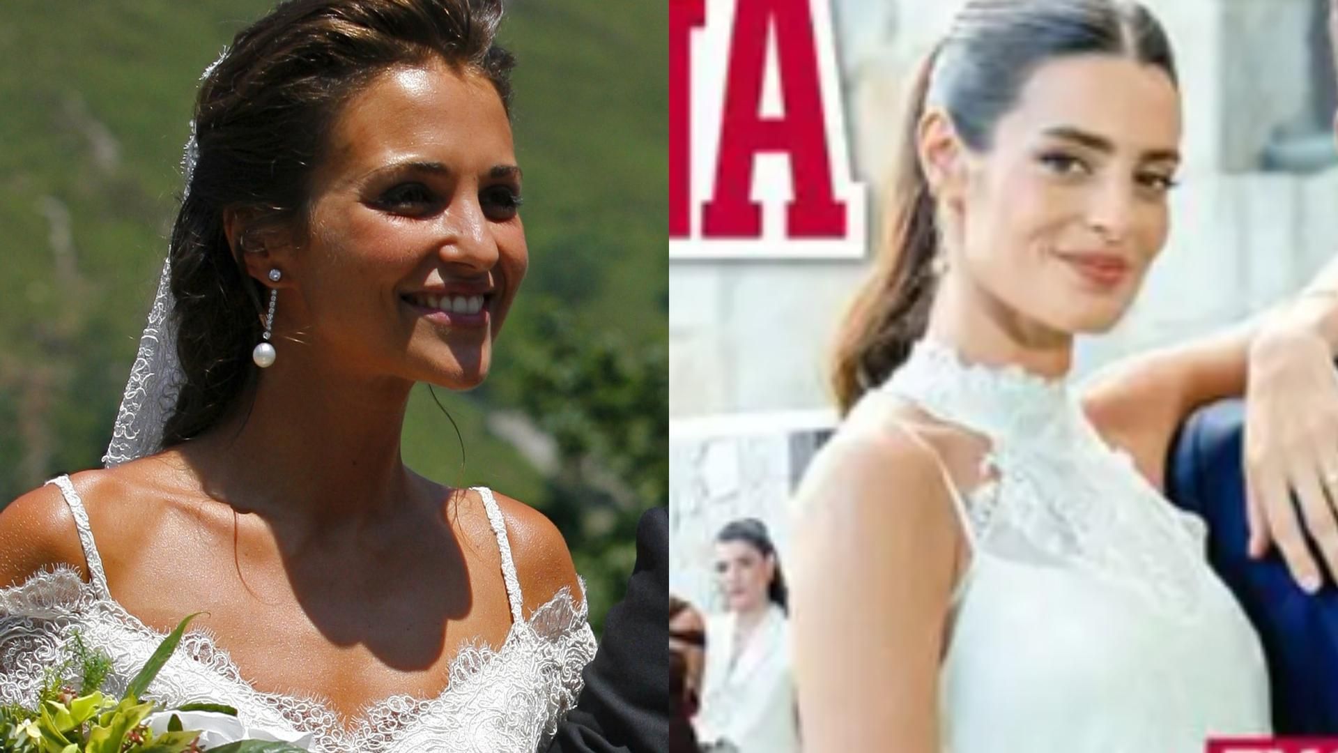 Comparación vestido de novia de Paula Echevarría y Susana Molina, en un montaje de fotos