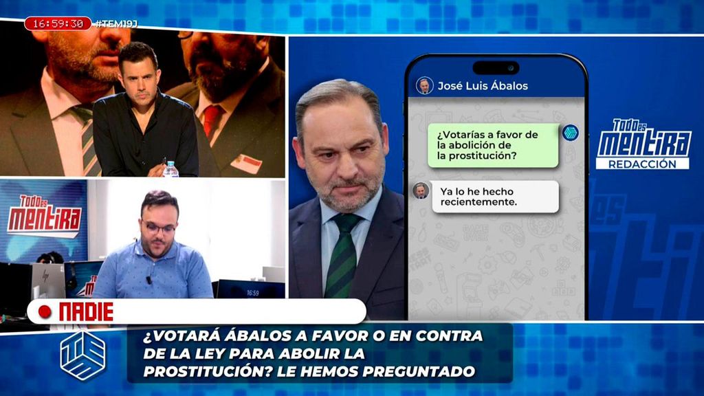 Ábalos revela si va a votar a favor de la abolición de la prostitución Todo es mentira 2025 Programa 1616