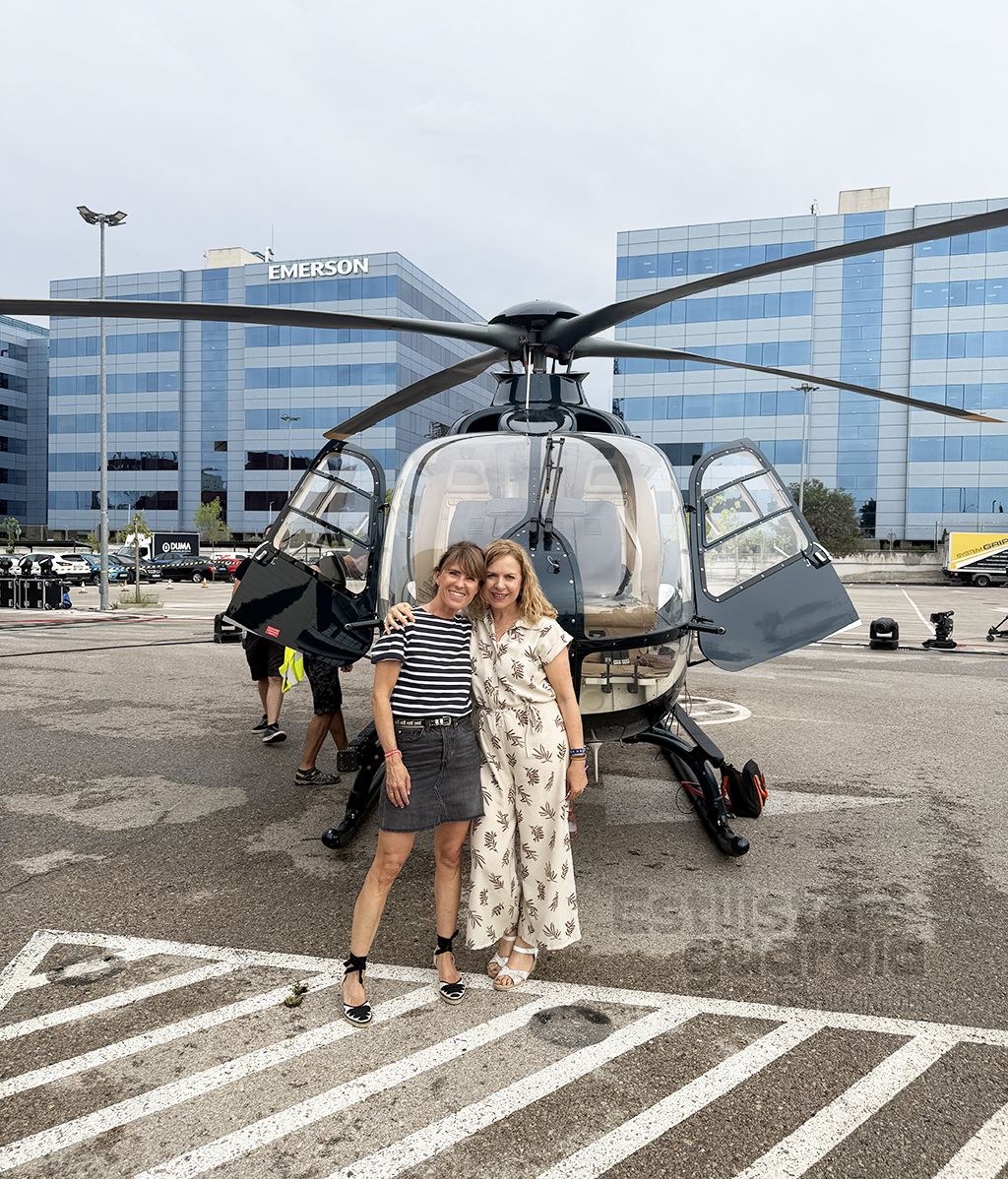 Con el equipo de producción