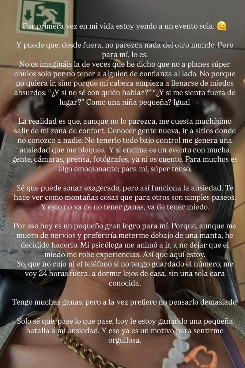 El 'story' que ha publicado Luna Serrat explicando la decisión que ha tomado