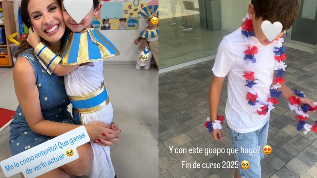 Jessica Bueno, en la actuación de fin de curso de sus hijos