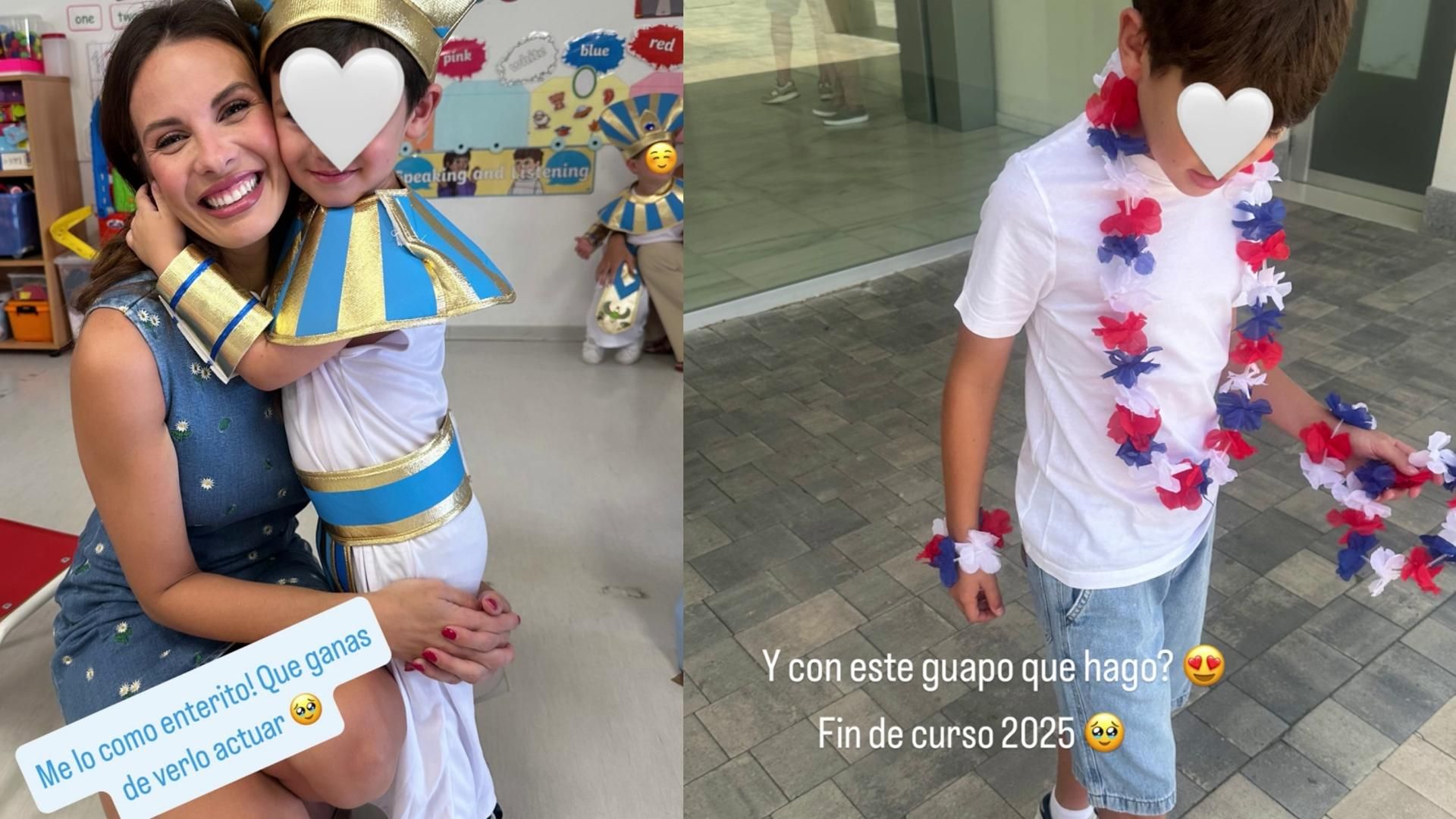 Jessica Bueno se reencuentra con sus hijos, que han estado unos días en Bilbao con su padre, y acude a su fiesta de fin de curso
