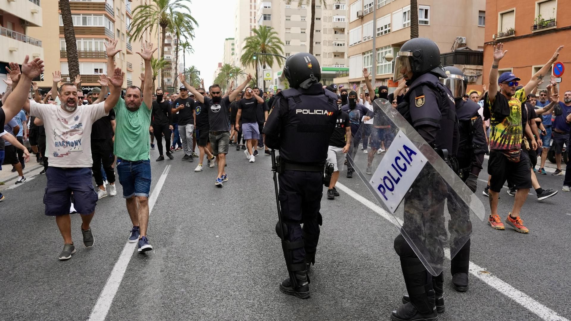 Protesta de los trabajadores del metal de Cádiz
