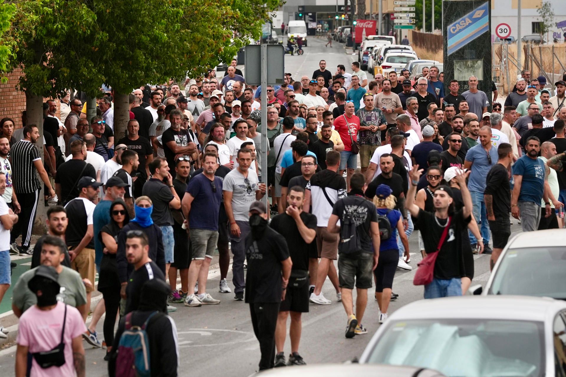 Protesta de los trabajadores del metal de Cádiz en el segundo día de huelga